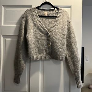 Gray alpaca cardigan